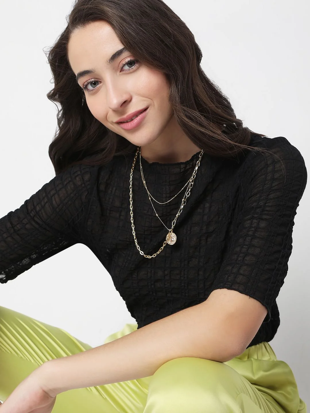 Black Textured Top
