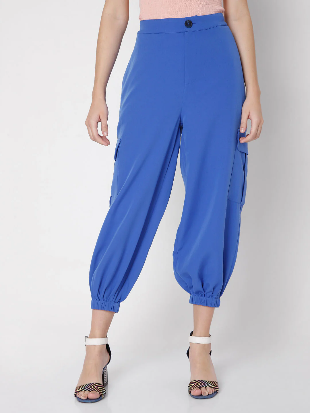 Blue High Rise Jogger Pants - Image 2