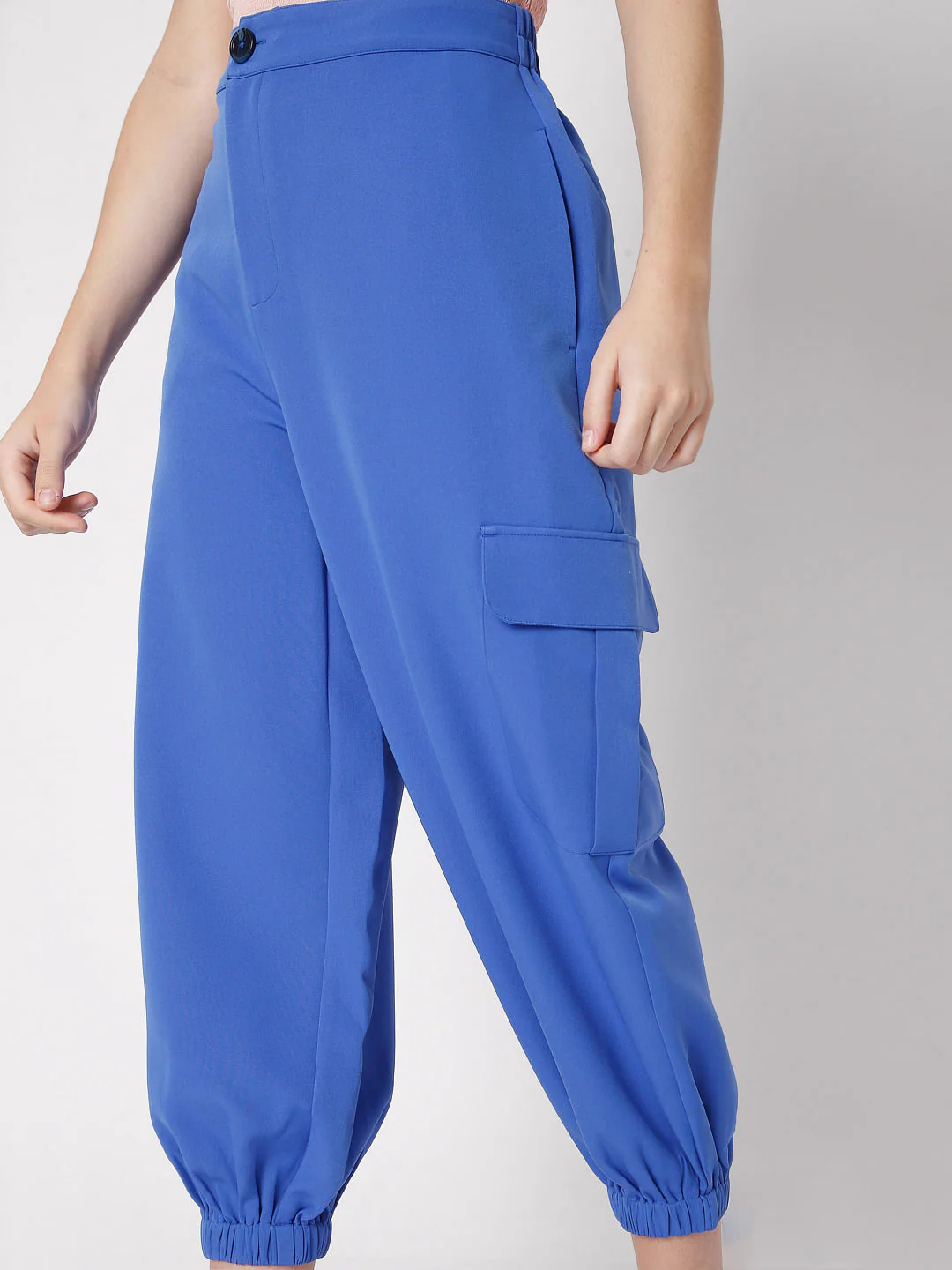 Blue High Rise Jogger Pants - Image 5