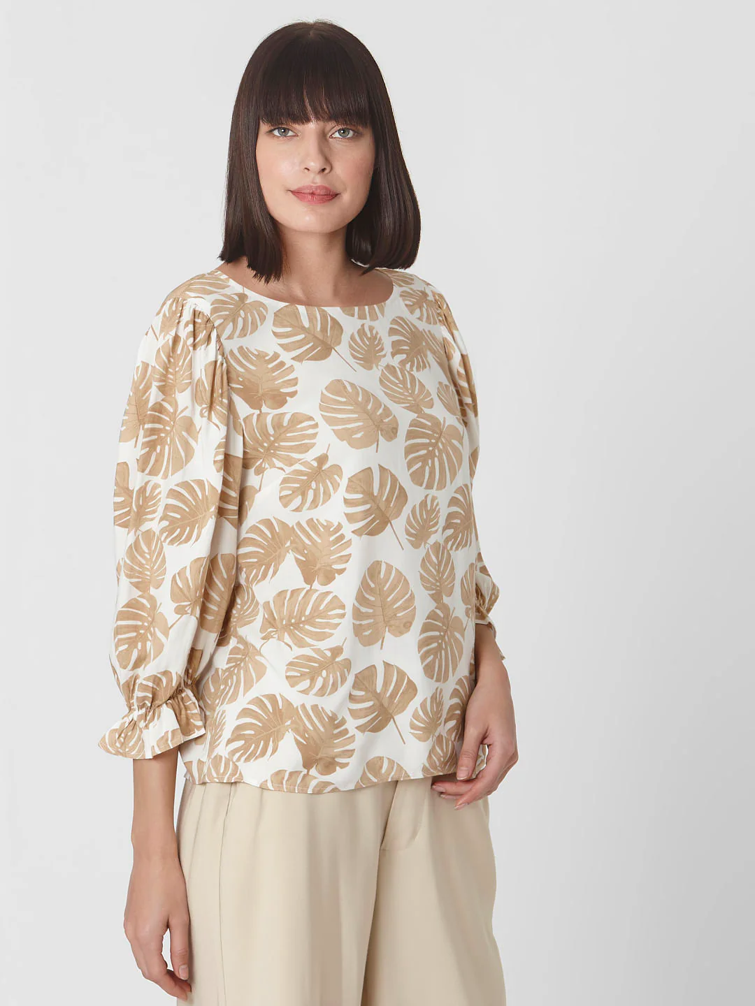Brown Printed Top - Image 3