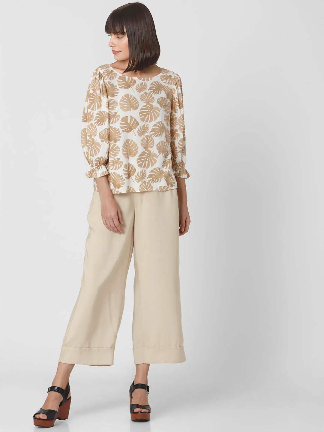 Brown Printed Top - Image 5