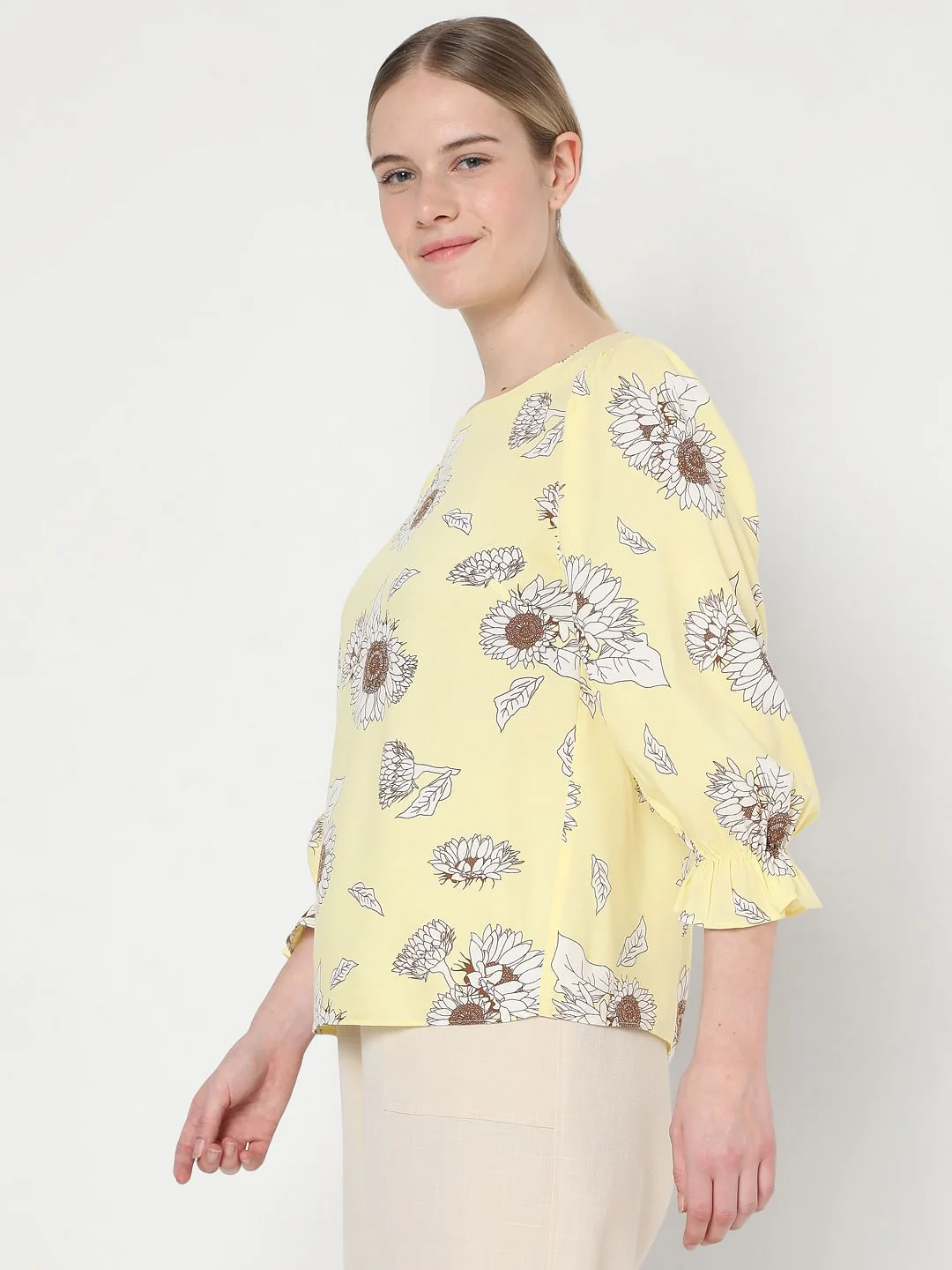 Yellow Floral Top - Image 3