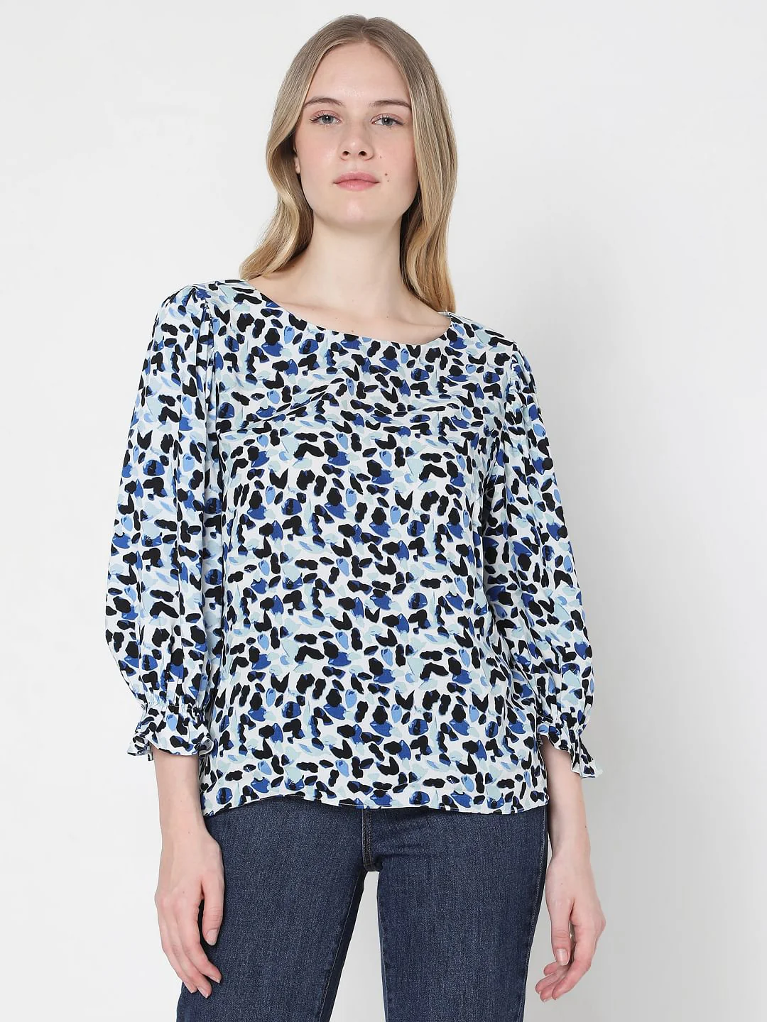Blue Printed Top - Image 2