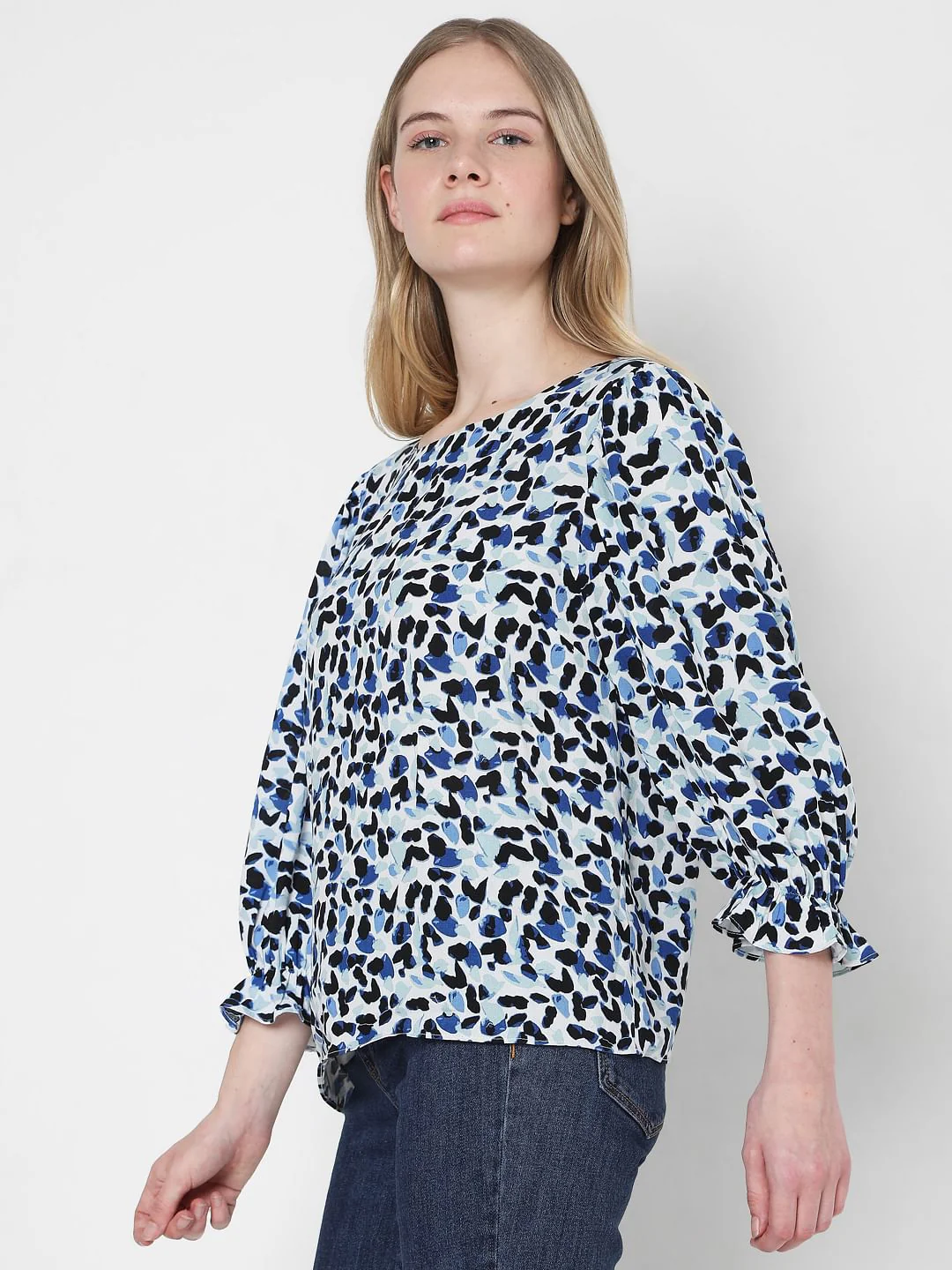 Blue Printed Top - Image 3