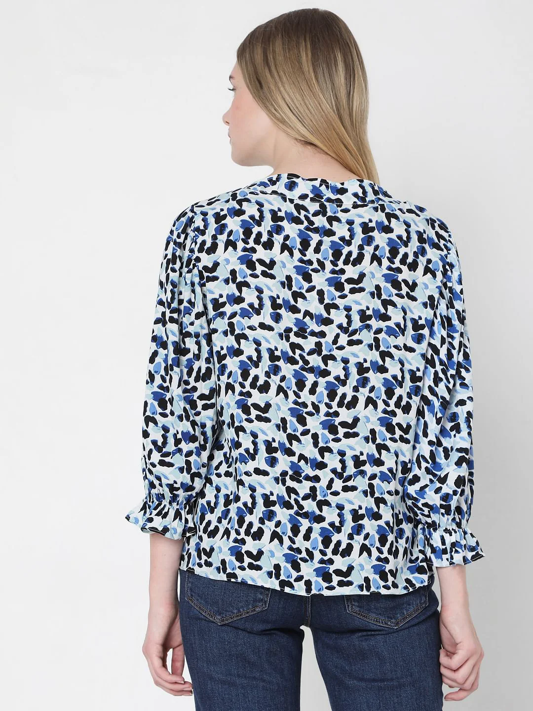 Blue Printed Top - Image 4