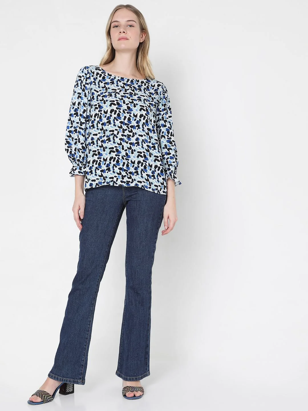 Blue Printed Top - Image 5