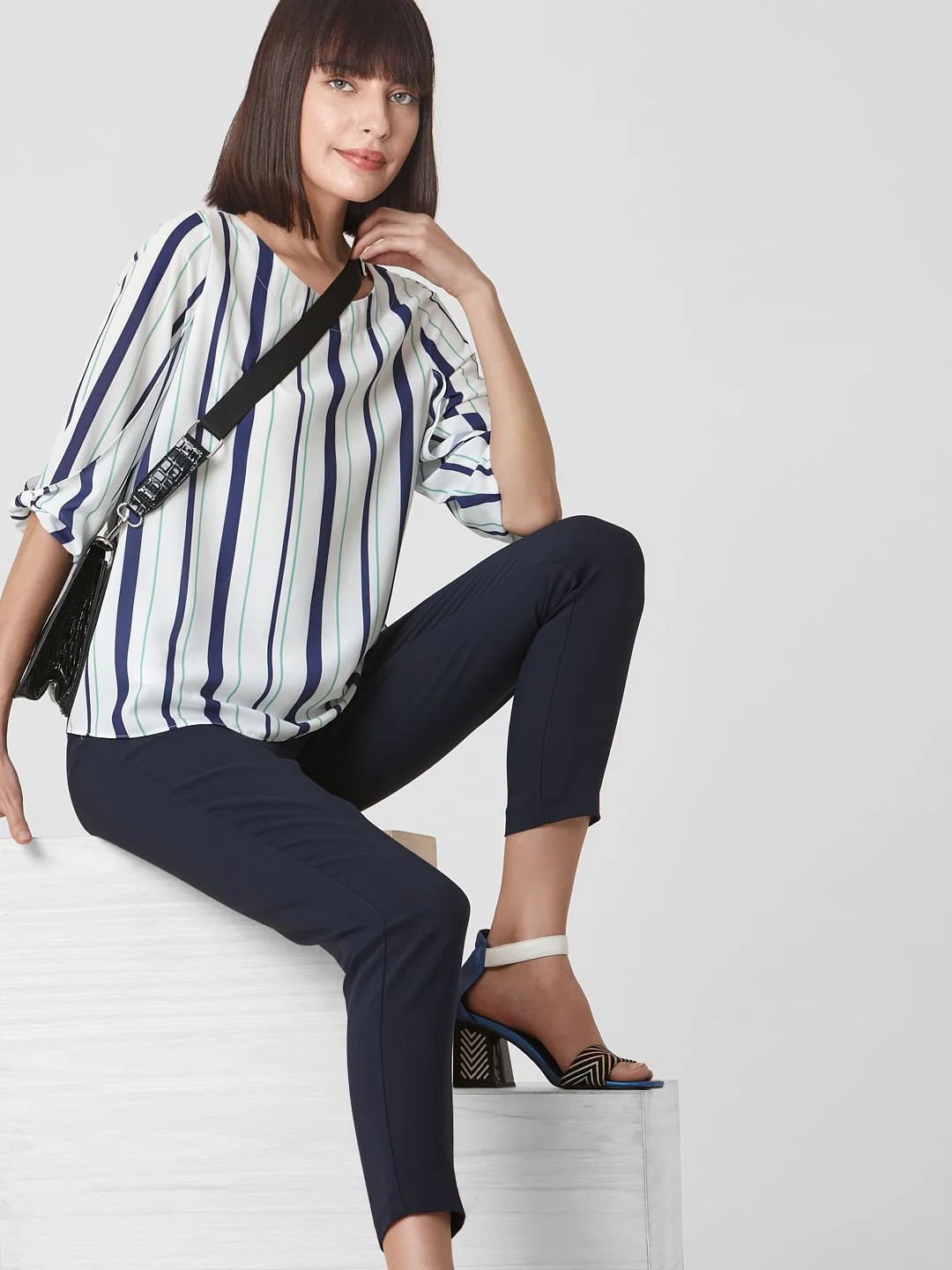 White Striped Top