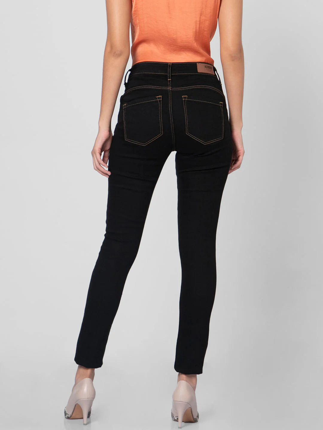 Black Mid Rise Skinny Jeans - Image 3