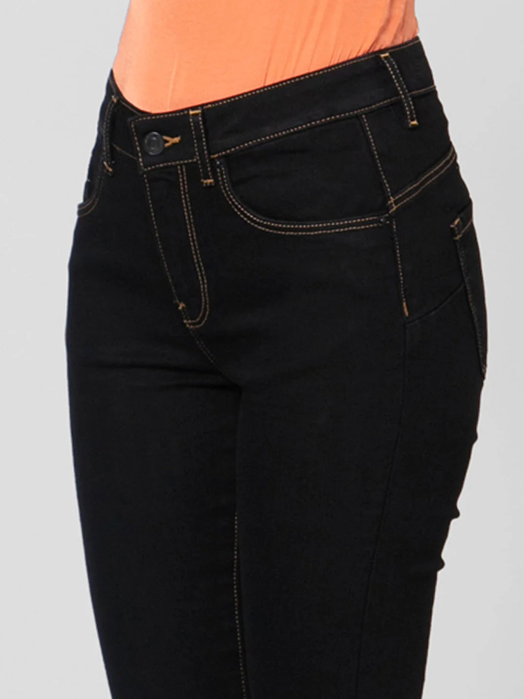 Black Mid Rise Skinny Jeans - Image 5