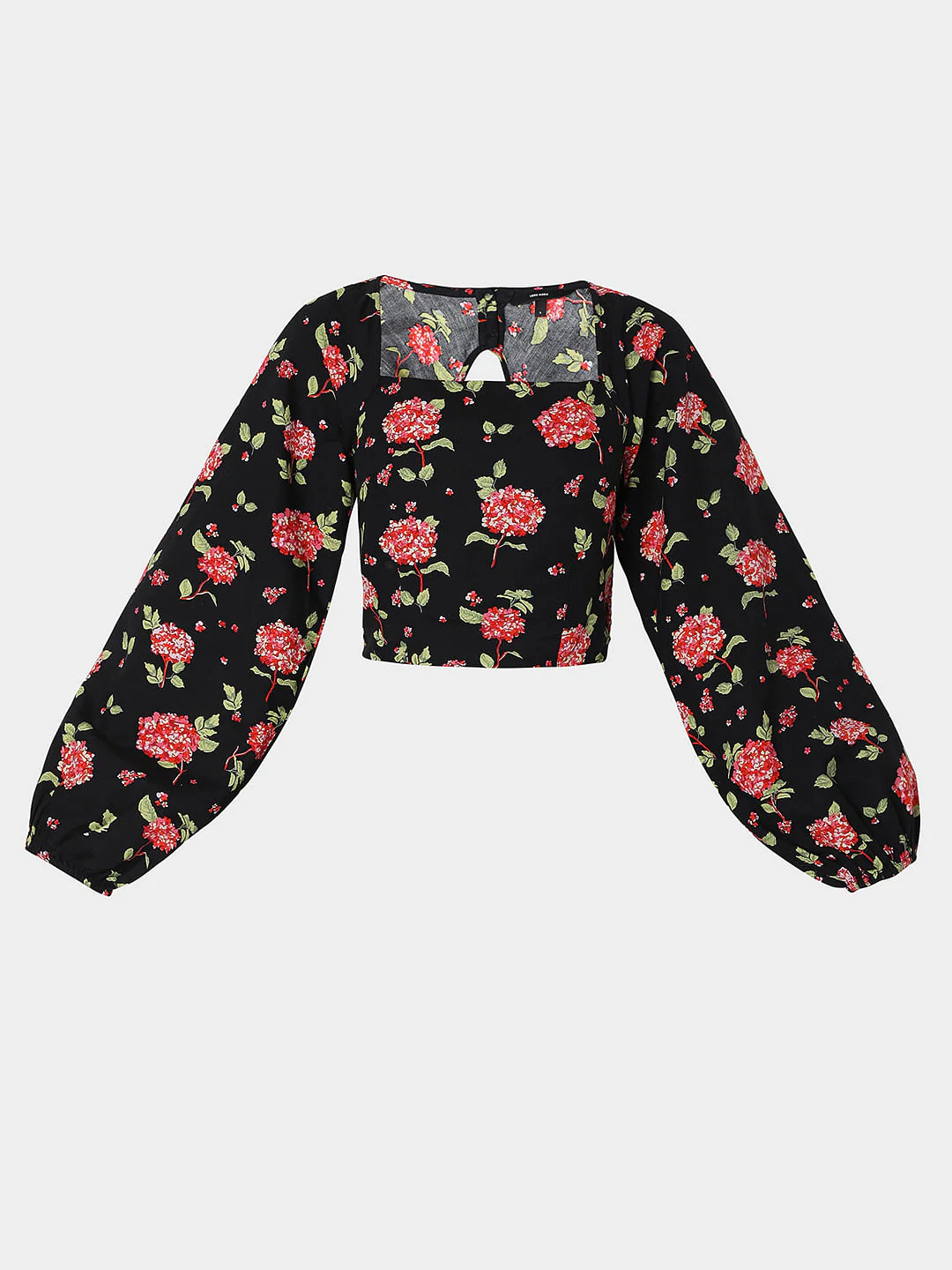 Black Floral Print Co-Ord Top - Image 7