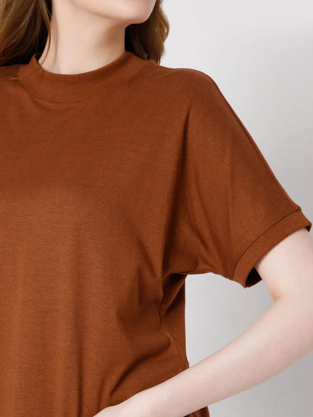 Brown Solid T-Shirt - Image 6