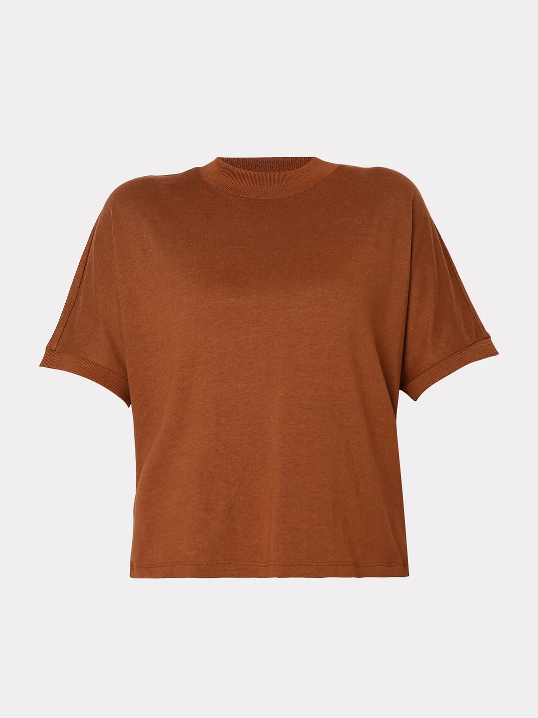 Brown Solid T-Shirt - Image 7