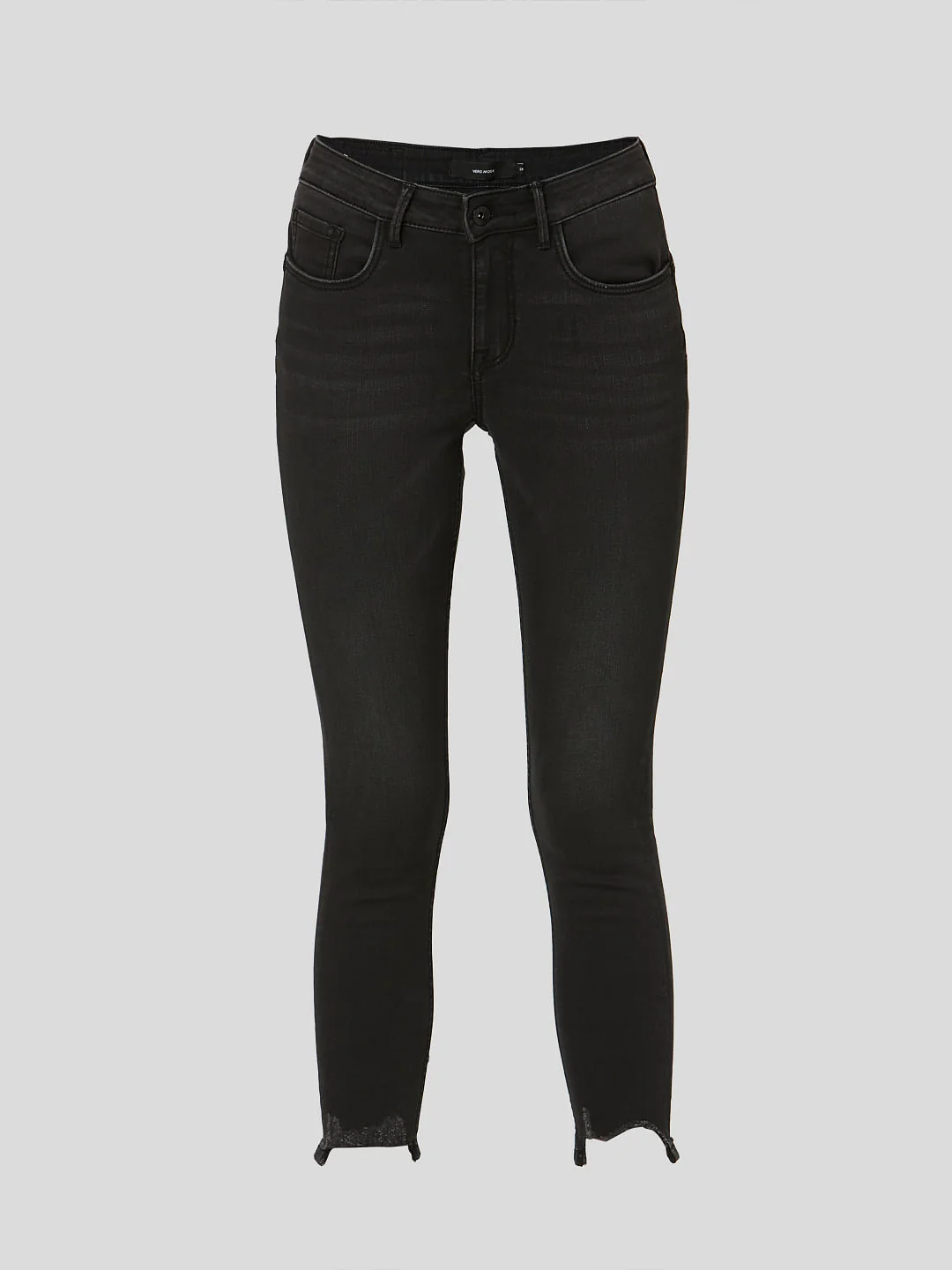 Black Mid Rise Cropped Skinny Jeans - Image 7