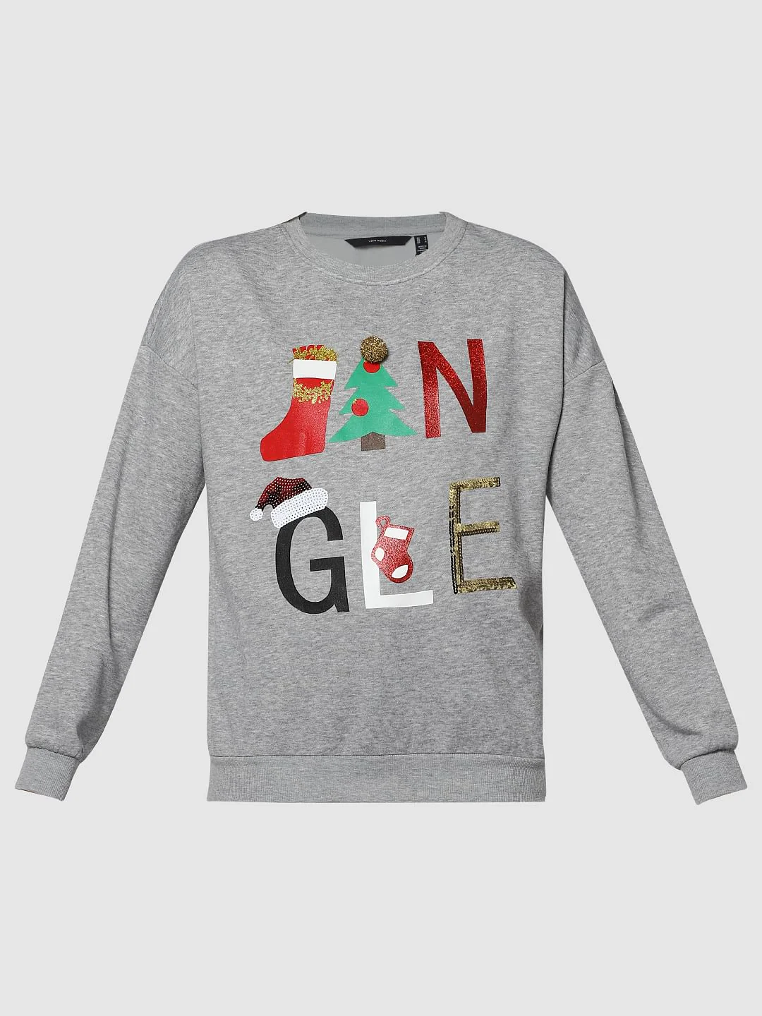 Grey Jingle Graphic Print Sweatshirt - Image 6