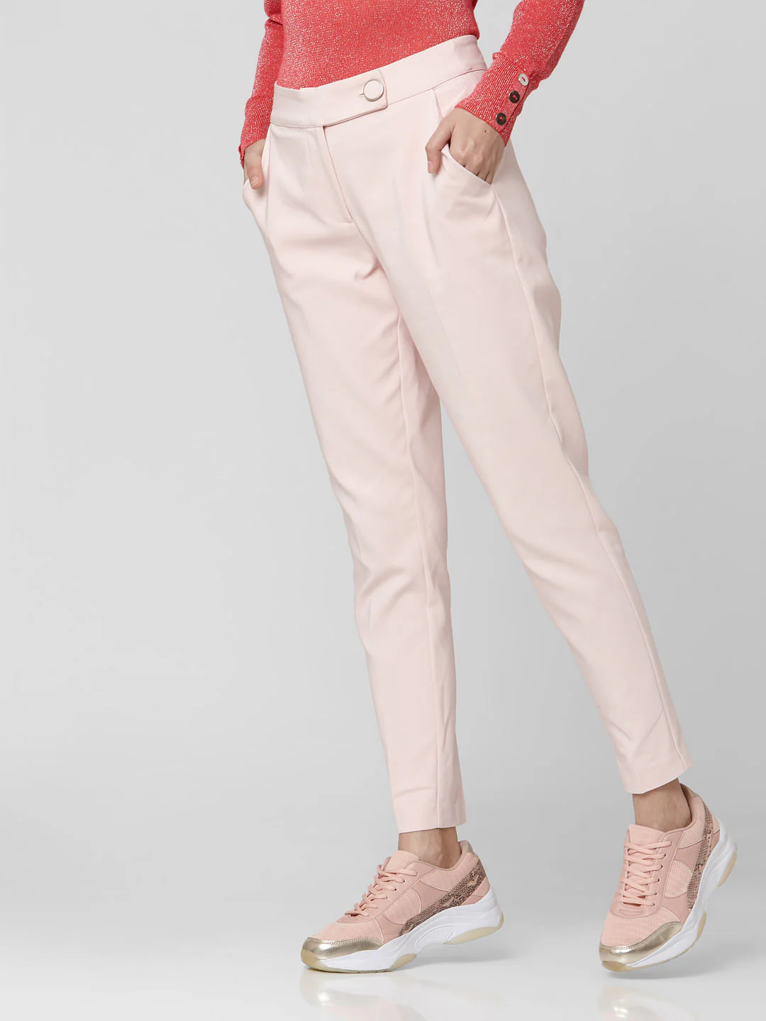 Pink Mid Rise Pants - Image 3