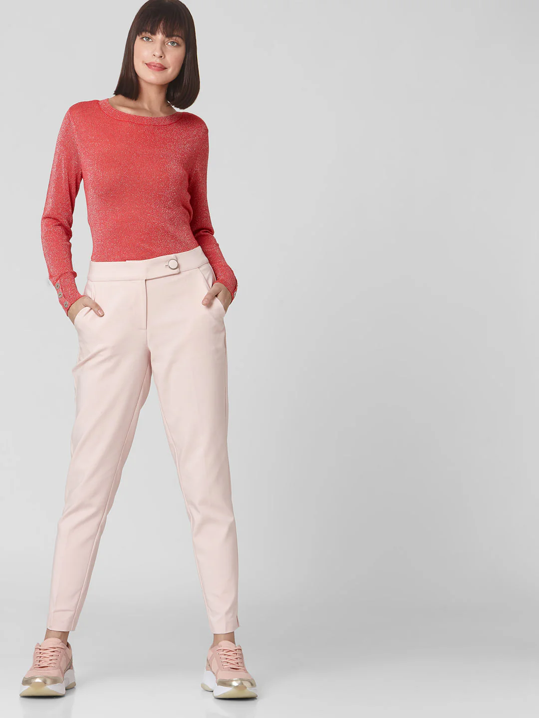 Pink Mid Rise Pants - Image 6