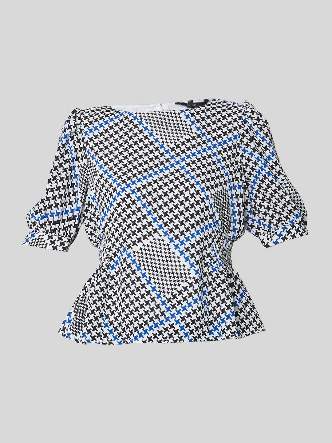 White Houndstooth Print Top - Image 7