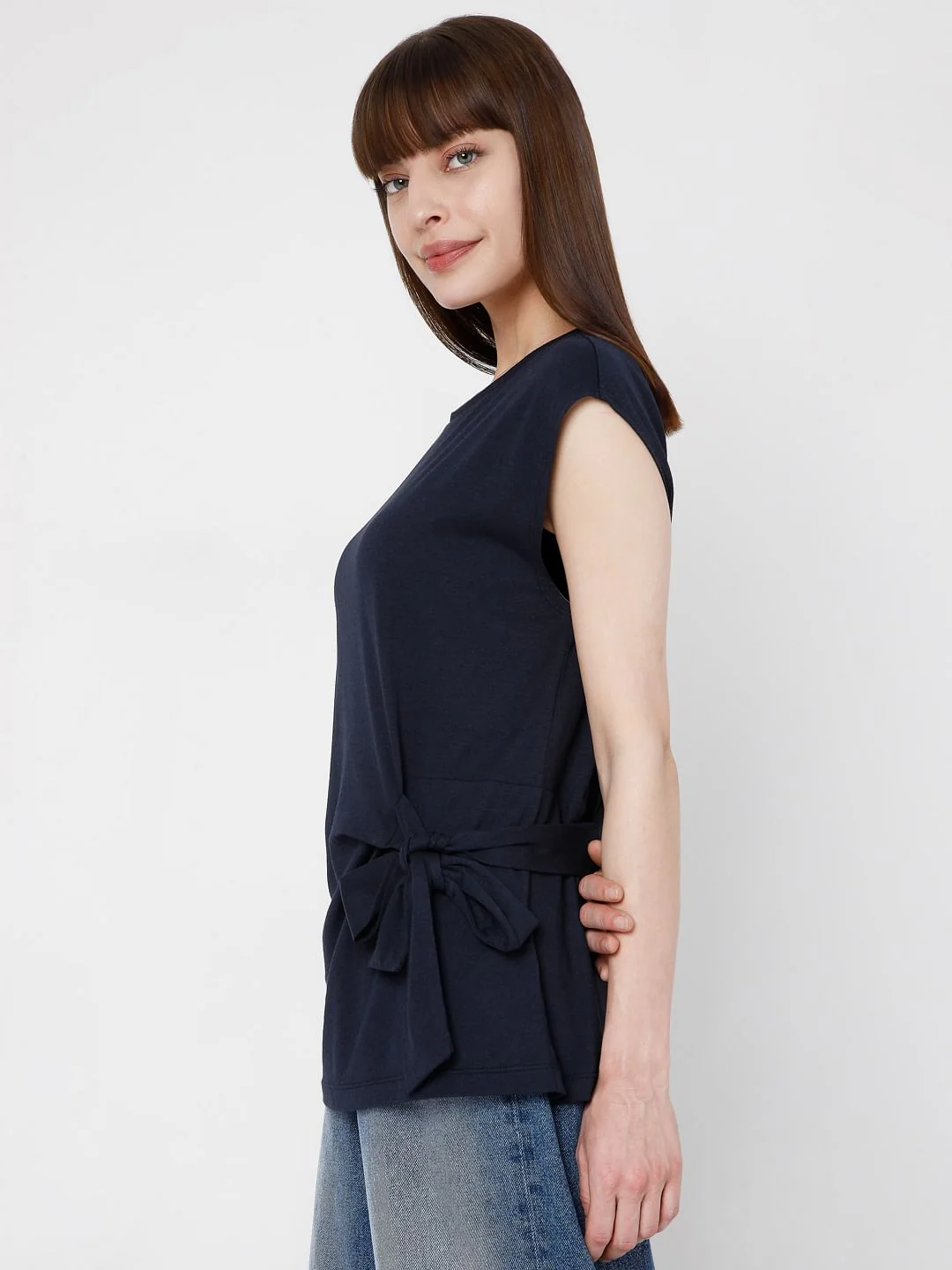 Blue Front Knot Top - Image 3