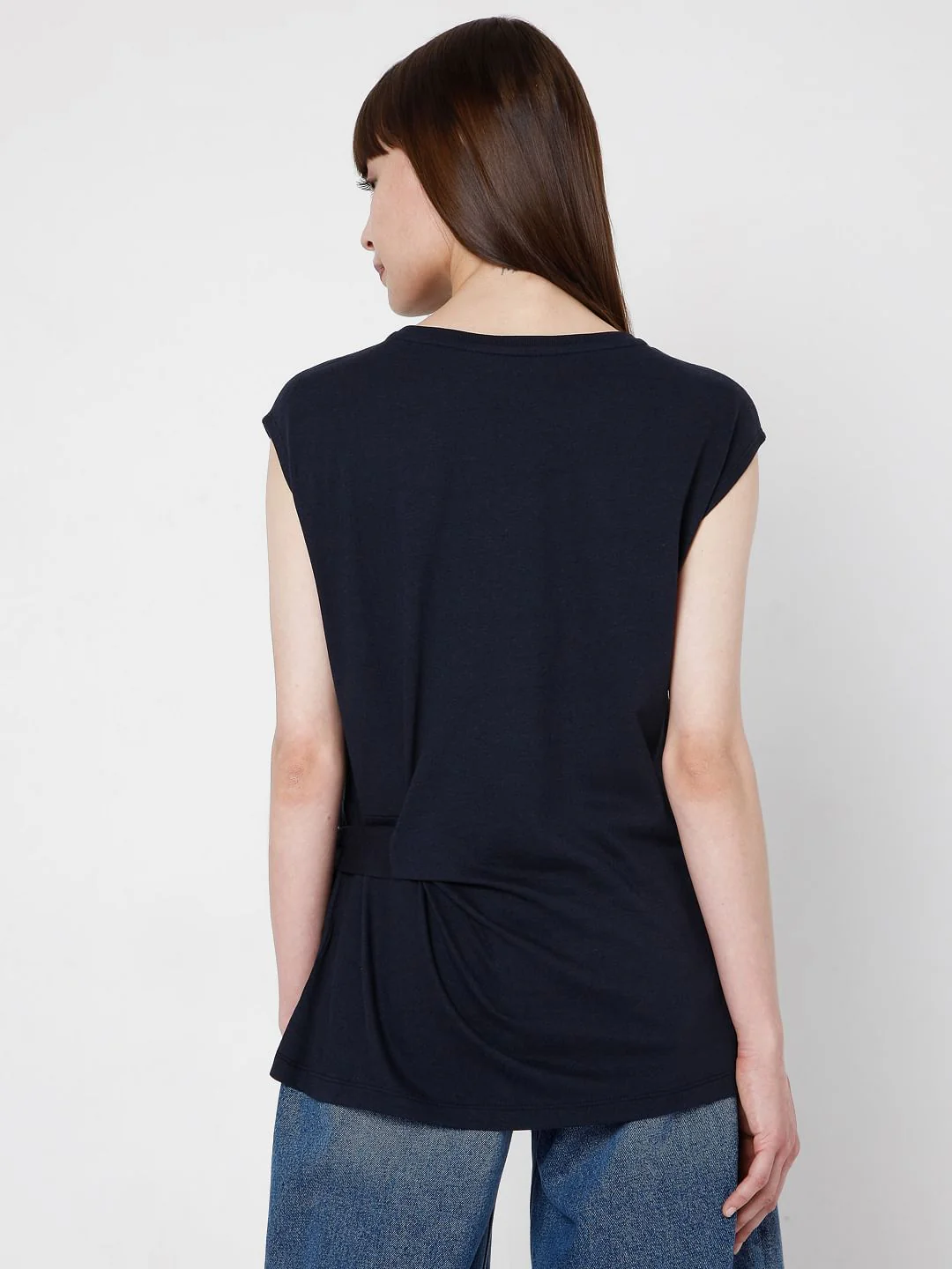 Blue Front Knot Top - Image 4