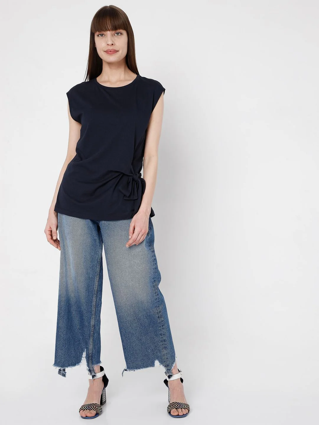 Blue Front Knot Top - Image 5