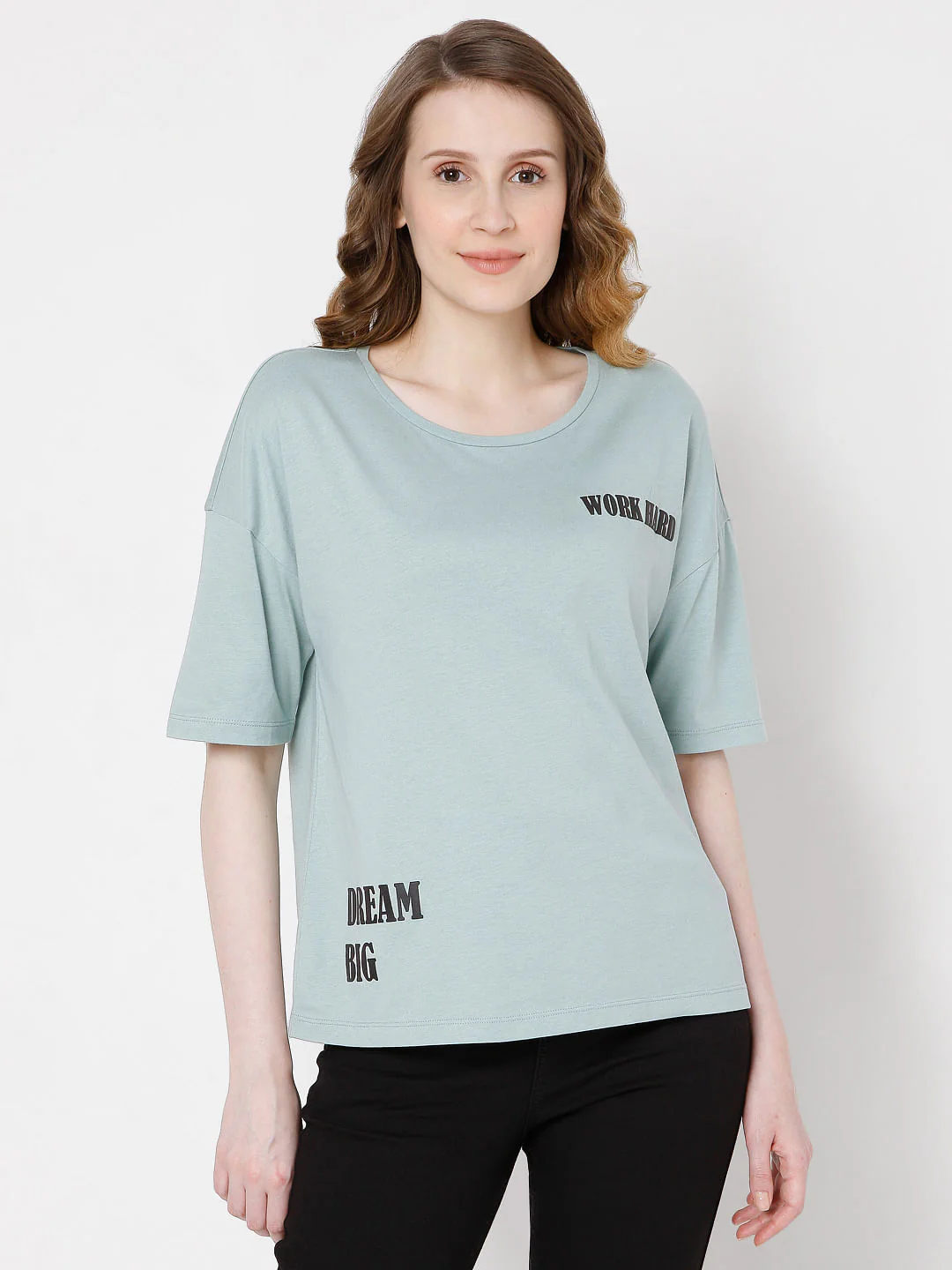 Green Text Print T-Shirt - Image 2