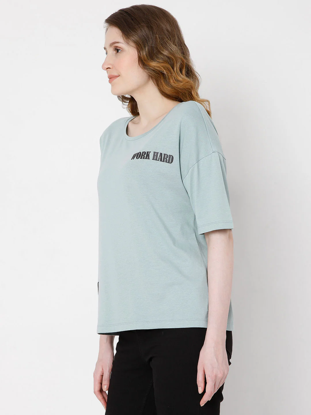 Green Text Print T-Shirt - Image 3