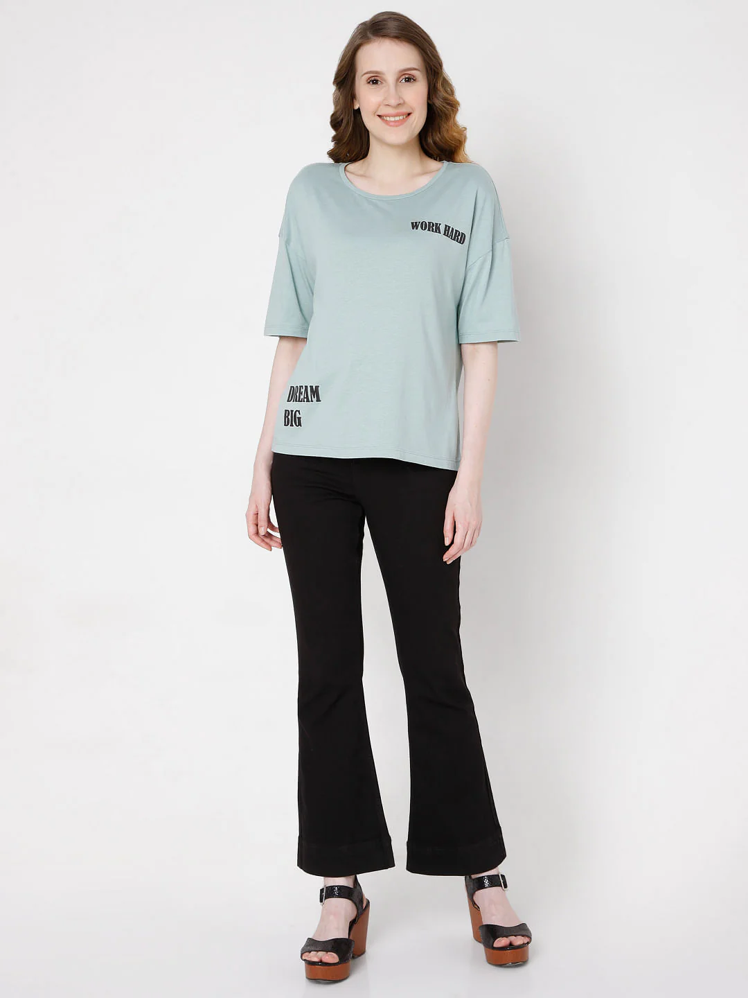 Green Text Print T-Shirt - Image 5