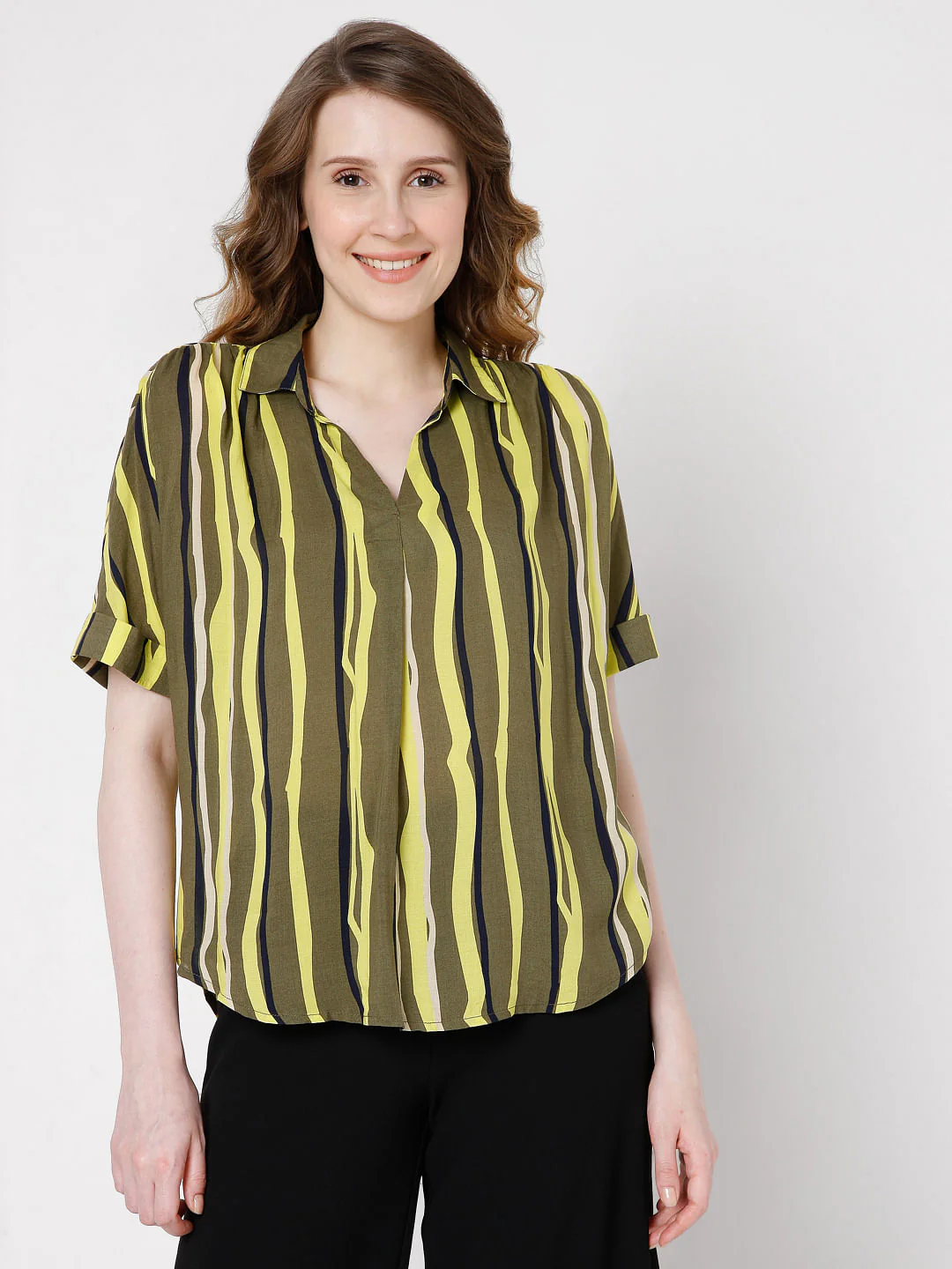 Green Vertical Stripe Top - Image 2