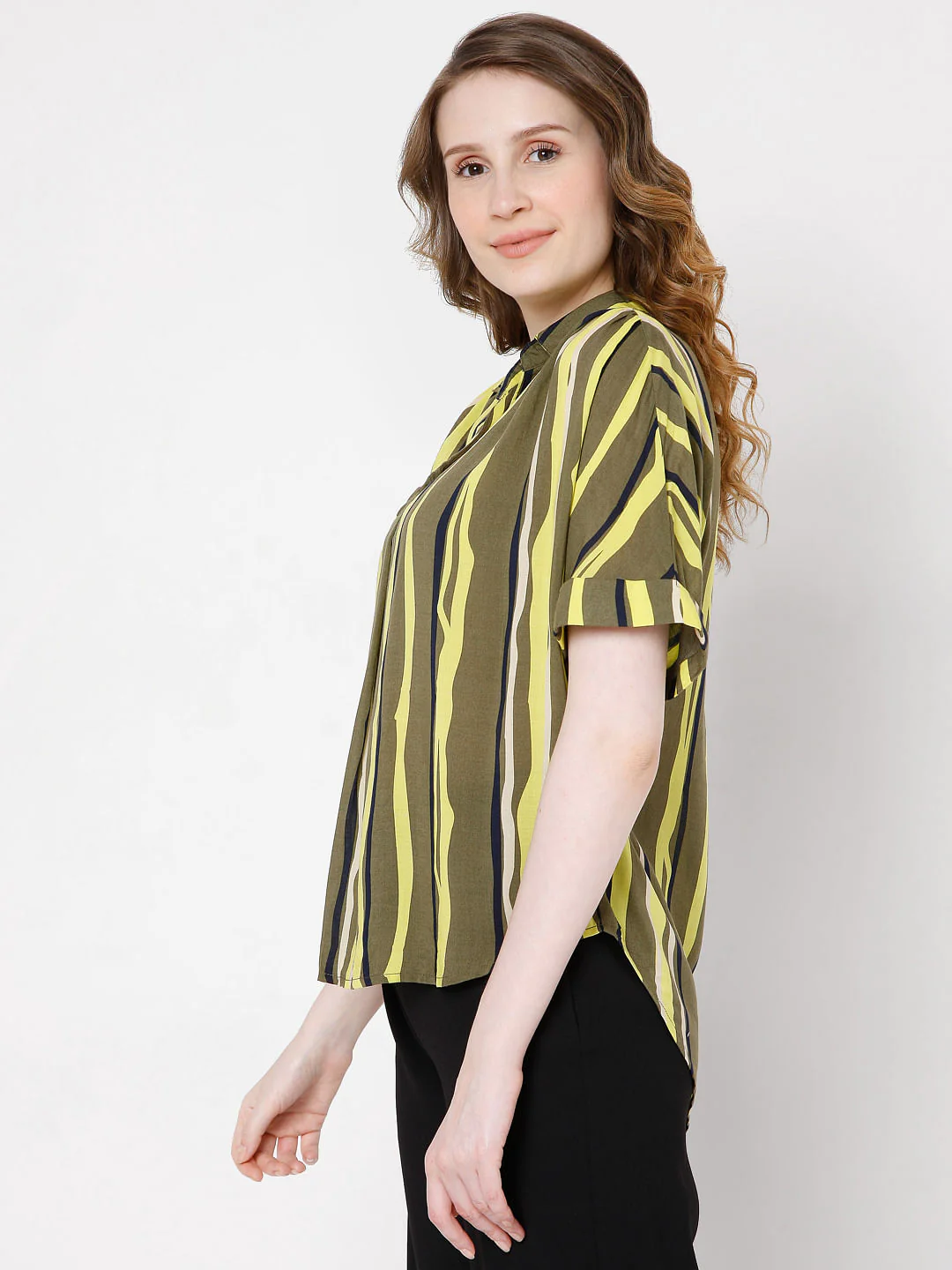 Green Vertical Stripe Top - Image 3
