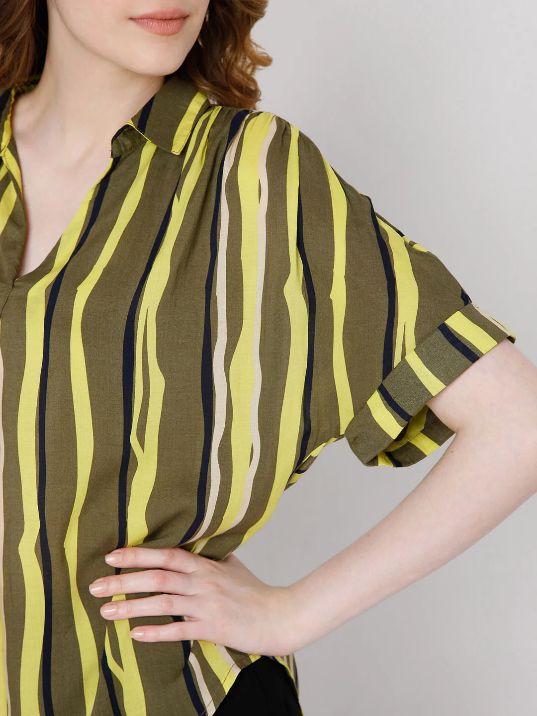Green Vertical Stripe Top - Image 6