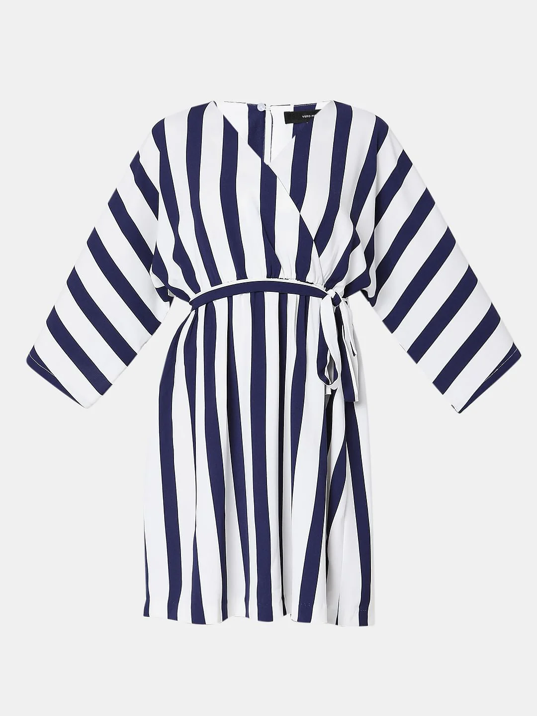 White Striped Fit & Flare Dress - Image 7