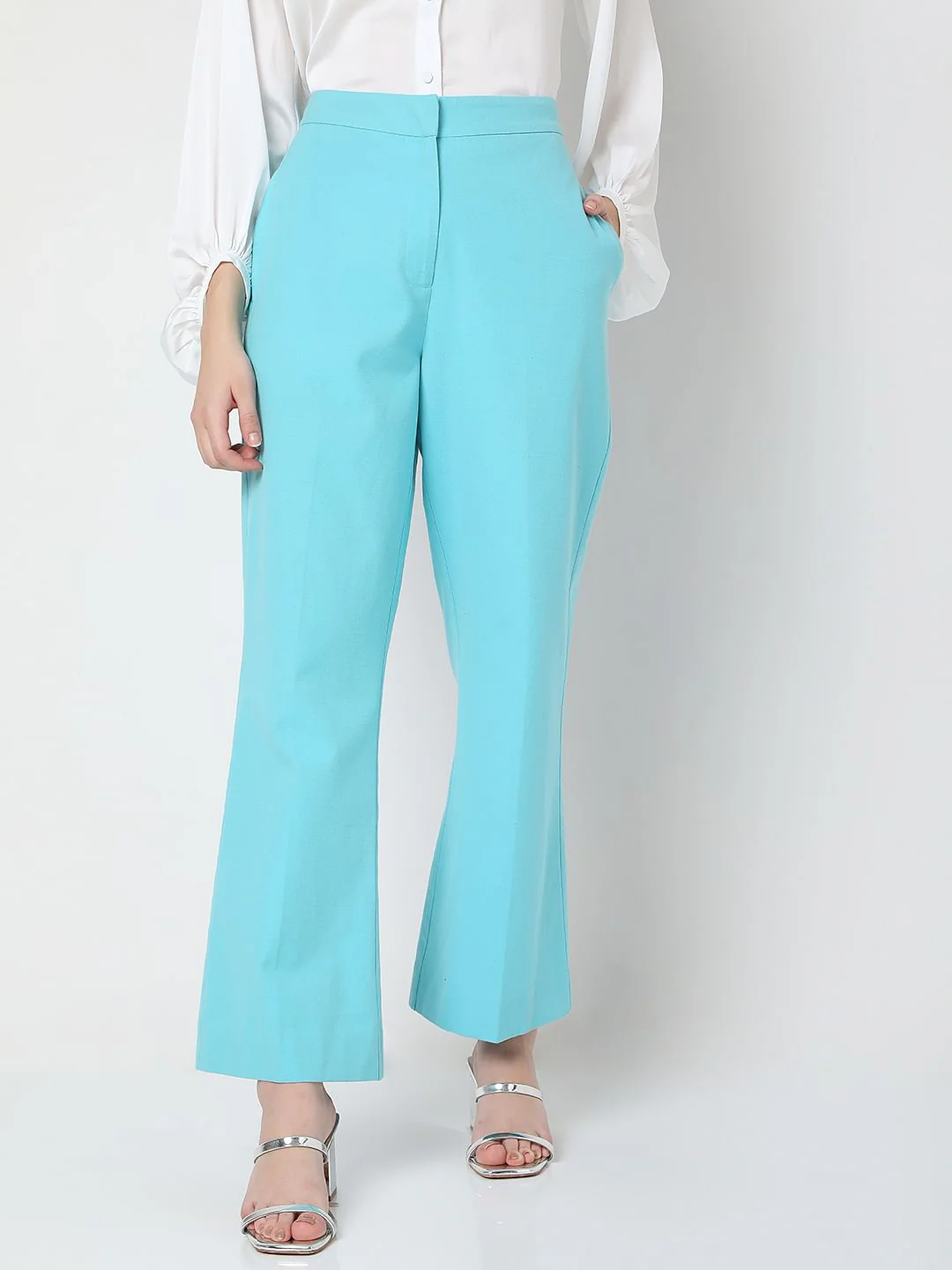 Blue High Rise Tailored Co-Ord Set Pants - Image 2