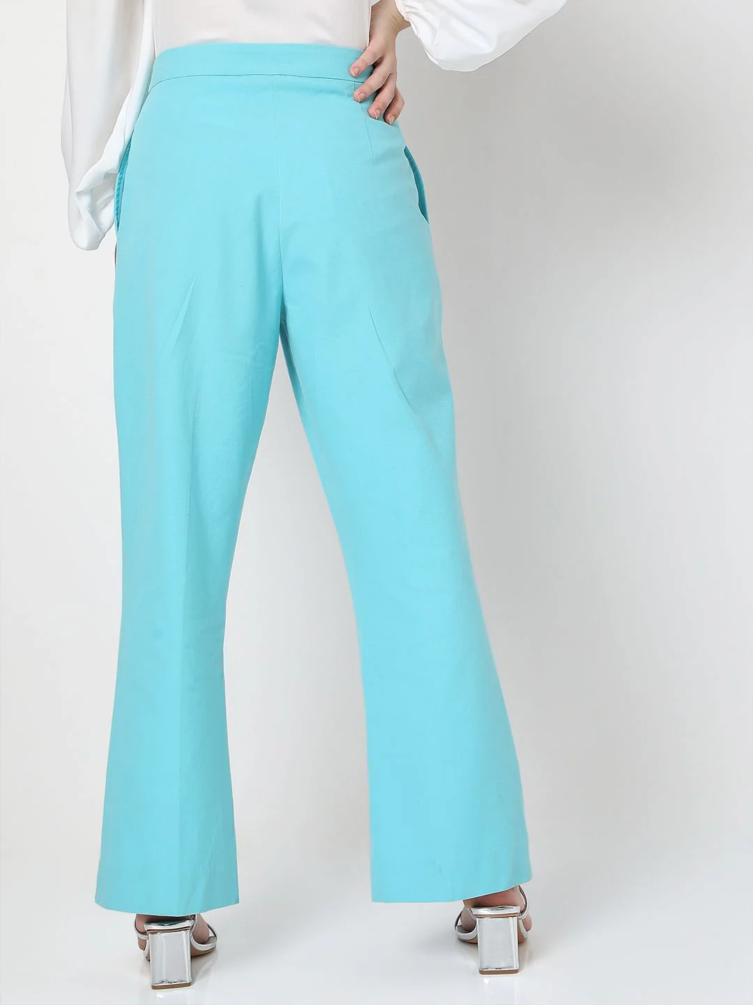 Blue High Rise Tailored Co-Ord Set Pants - Image 4