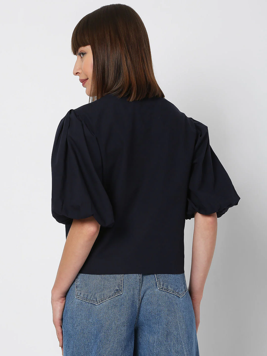 Navy Blue Square Neck Top - Image 4