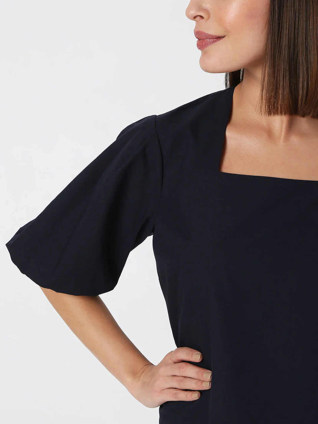 Navy Blue Square Neck Top - Image 6