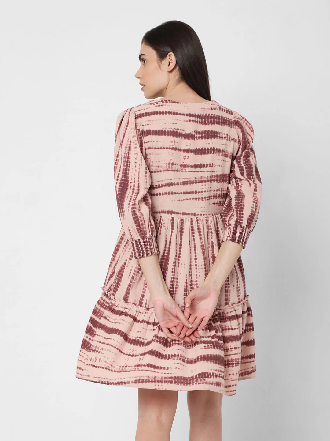 Pink Organic Cotton Tie Dye Tiered Dress - Image 4