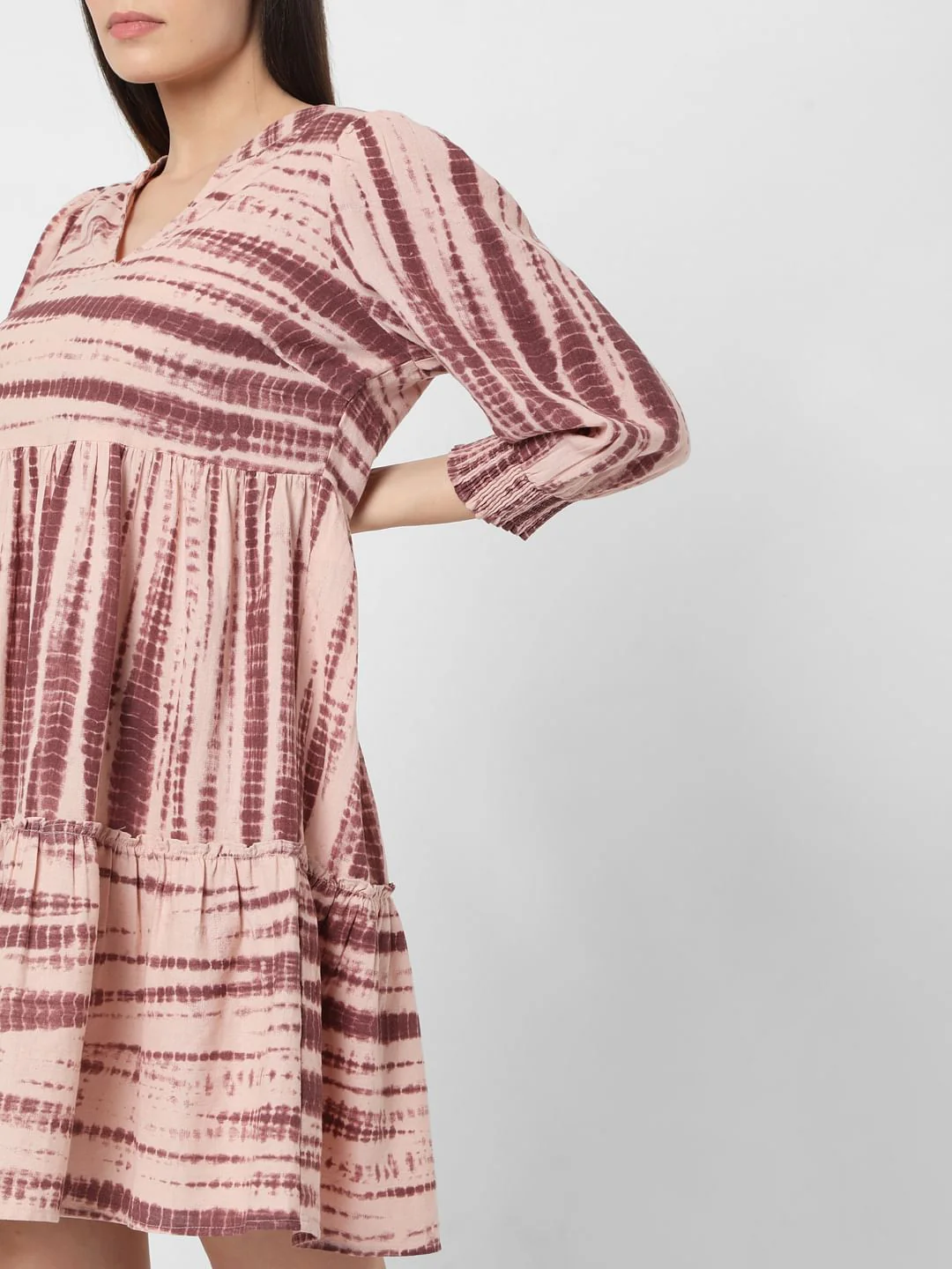 Pink Organic Cotton Tie Dye Tiered Dress - Image 6