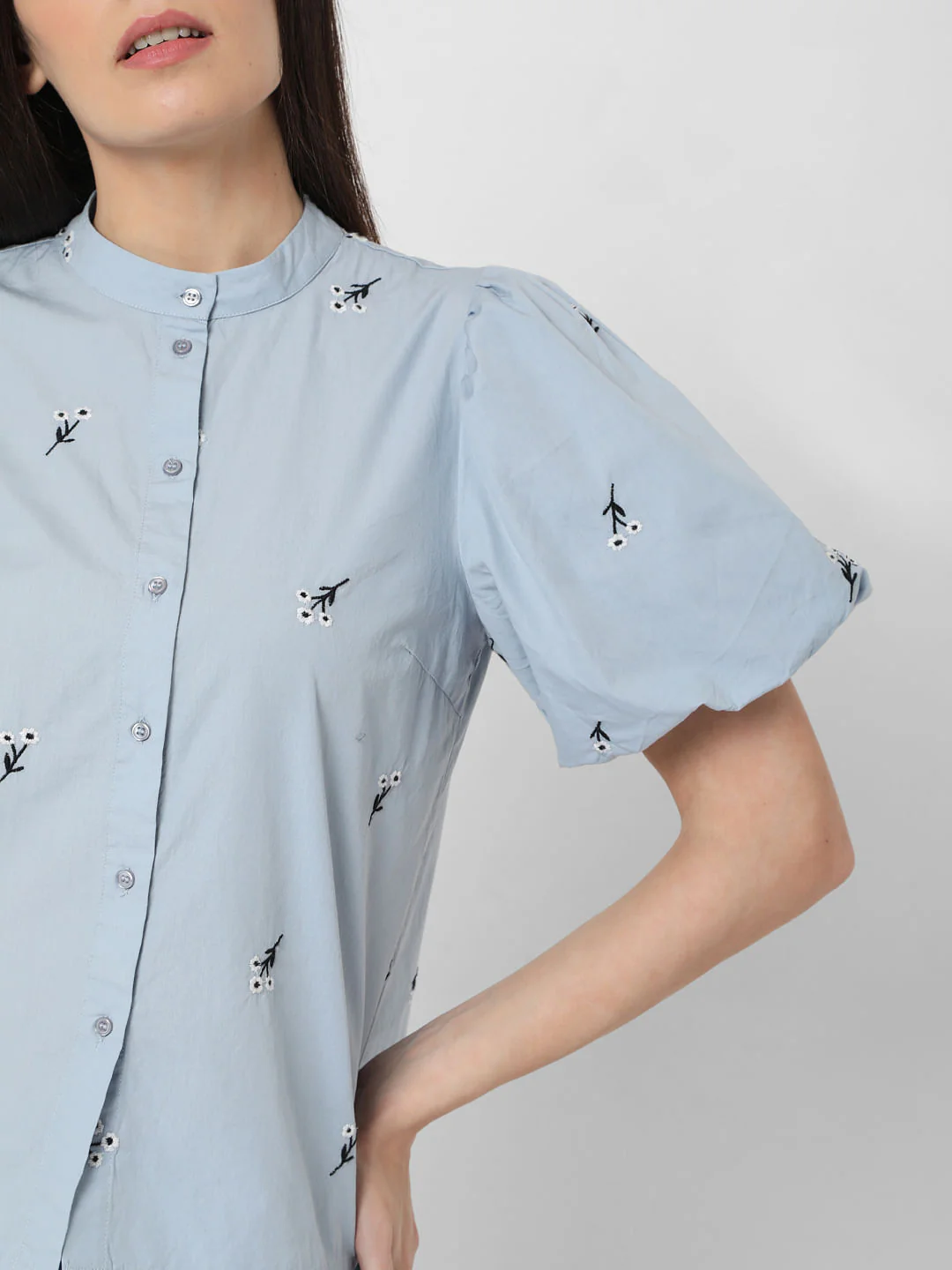 Blue Floral Embroidered Top - Image 6