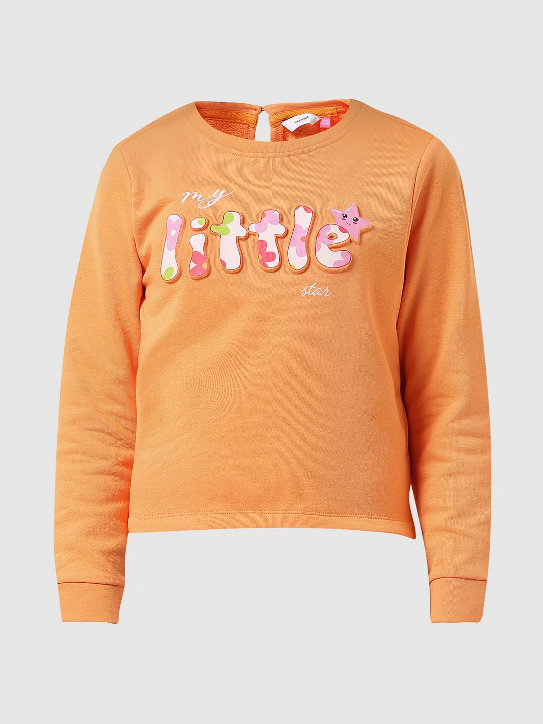 Girl Orange Printed Sweatshirt Dress - Image 6