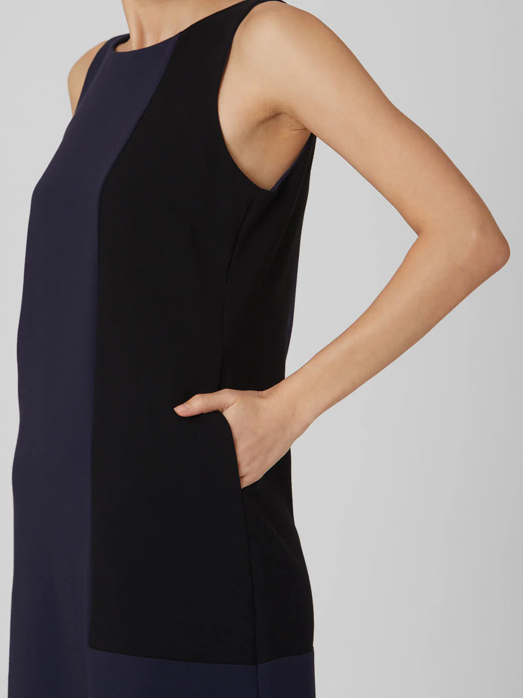 Blue Colourblocked Shift Dress - Image 5