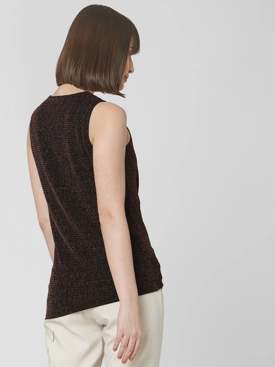 Black Shimmer Front Knot Top - Image 4