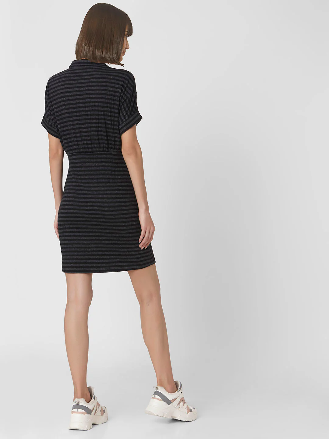 Black Striped Shirt Dress - Image 4