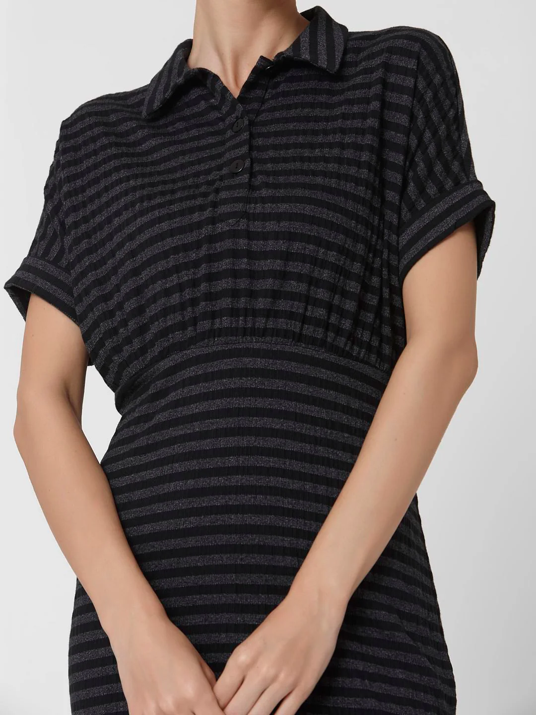 Black Striped Shirt Dress - Image 5