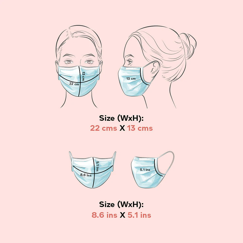 Pack Of 2 Text Print 3Ply Anti-Bacterial Mask - Image 7