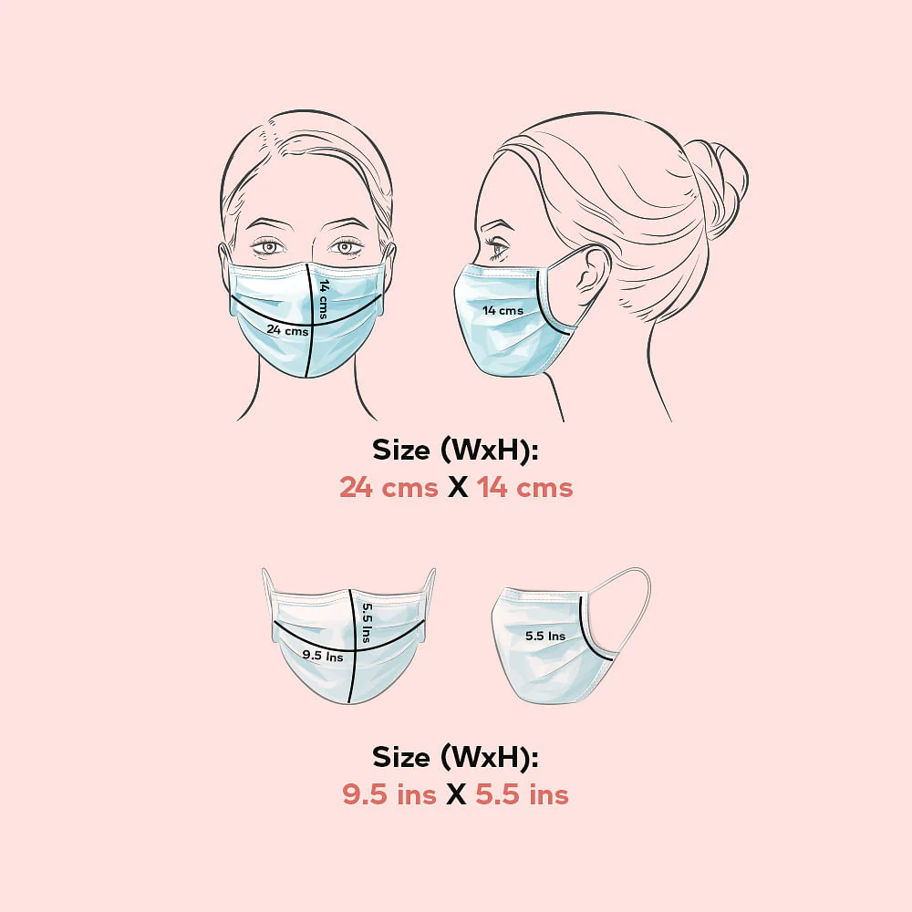 Pack Of 2 Linen Embroidered 3Ply Anti-Bacterial Mask - Image 6