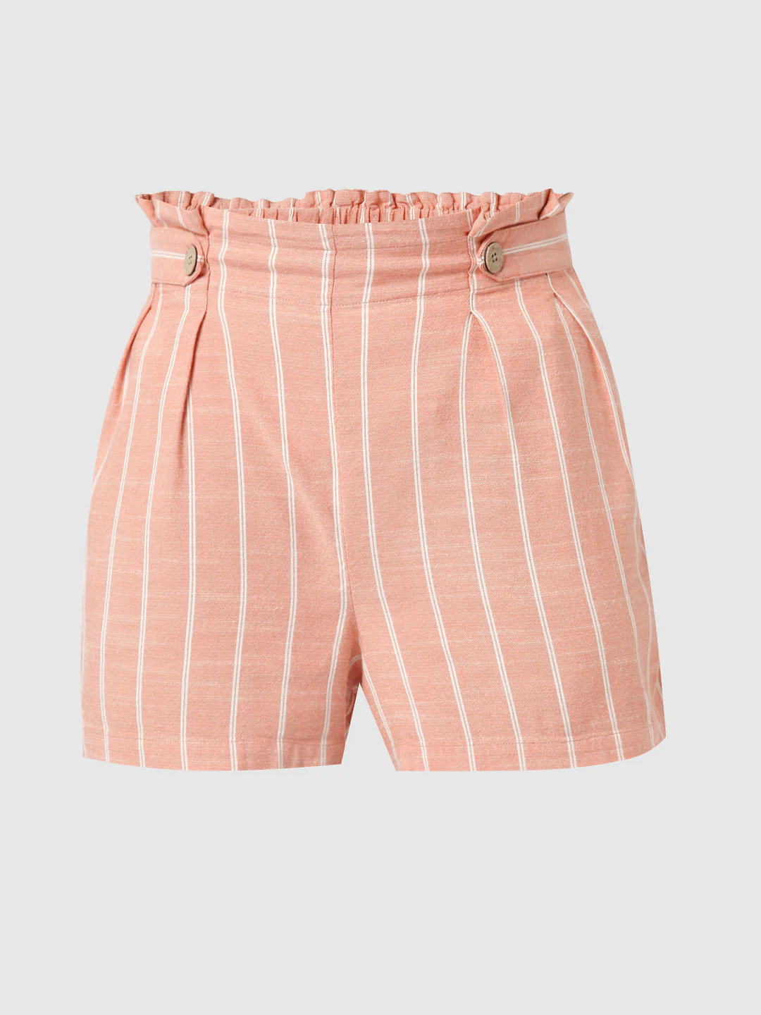 Peach Striped Co-Ord Set Shorts - Image 7