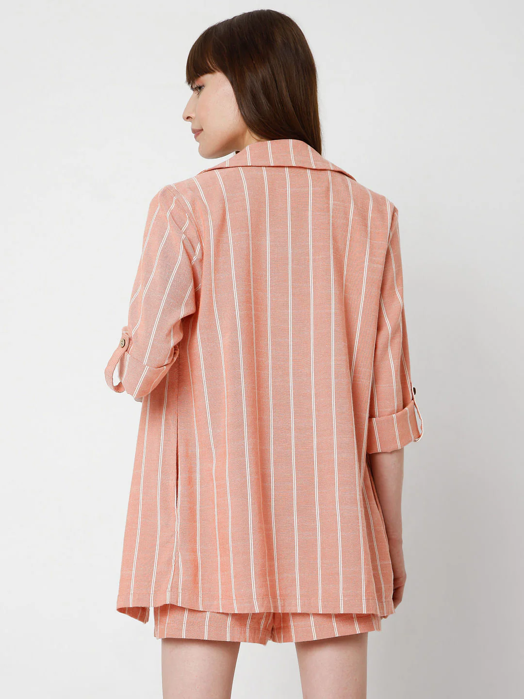 Peach Striped Co-Ord Set Blazer - Image 4