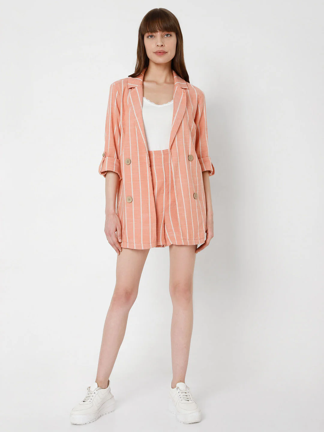 Peach Striped Co-Ord Set Blazer - Image 5