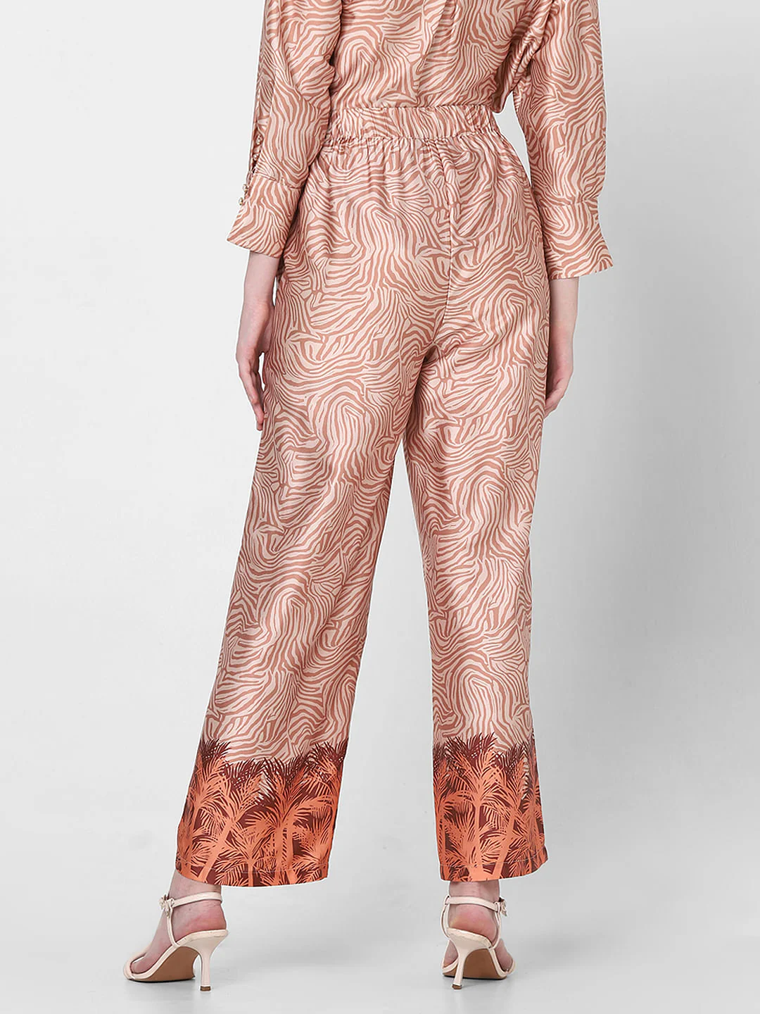 Orange Printed Co-Ord Set Pants - Image 4