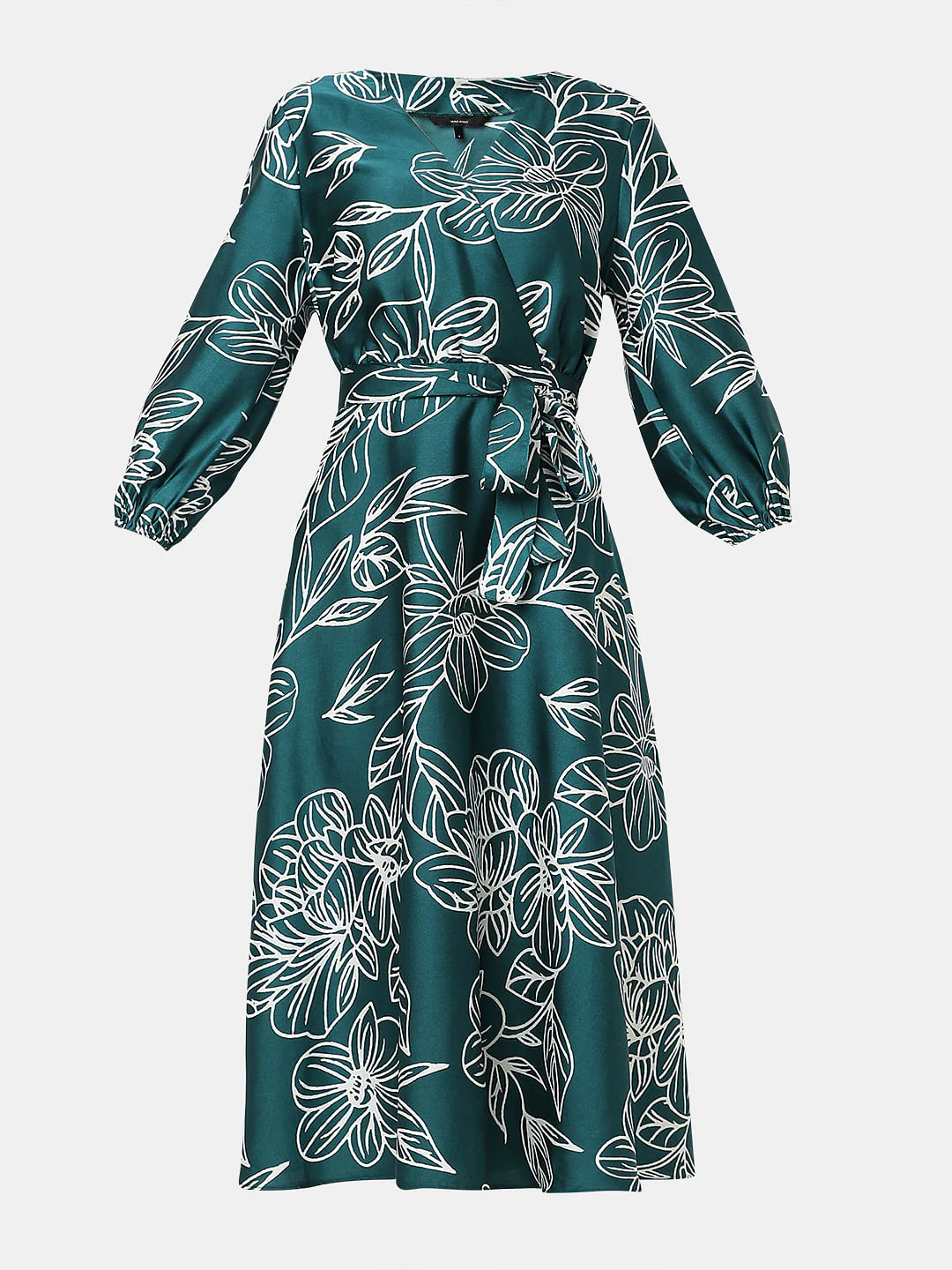 Emerald Green Floral Midi Dress - Image 7